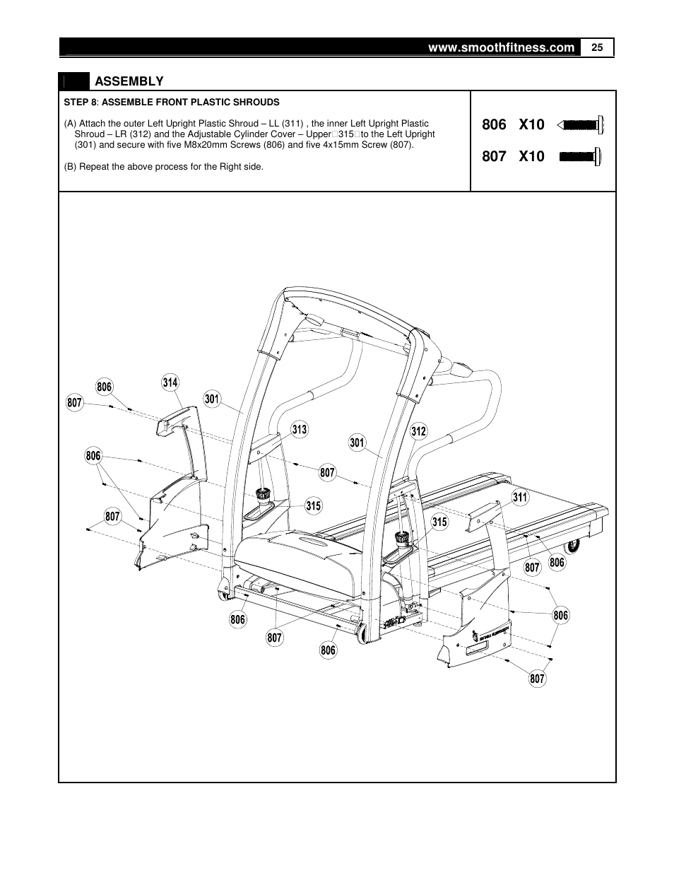 Smooth Fitness 9.35HR User Manual | Page 25 / 38