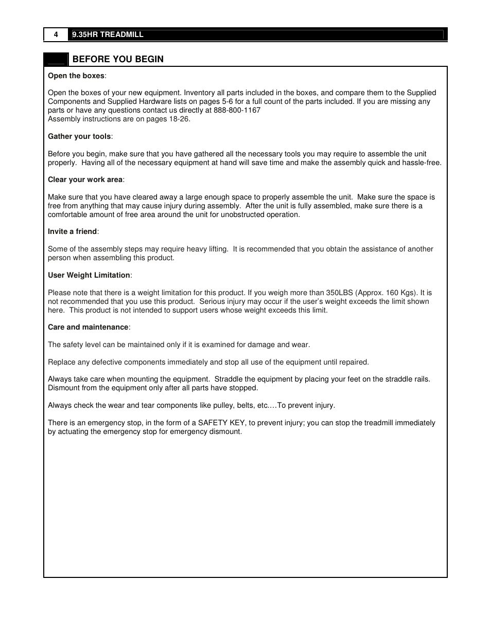 Smooth Fitness 9.35HR User Manual | Page 4 / 38