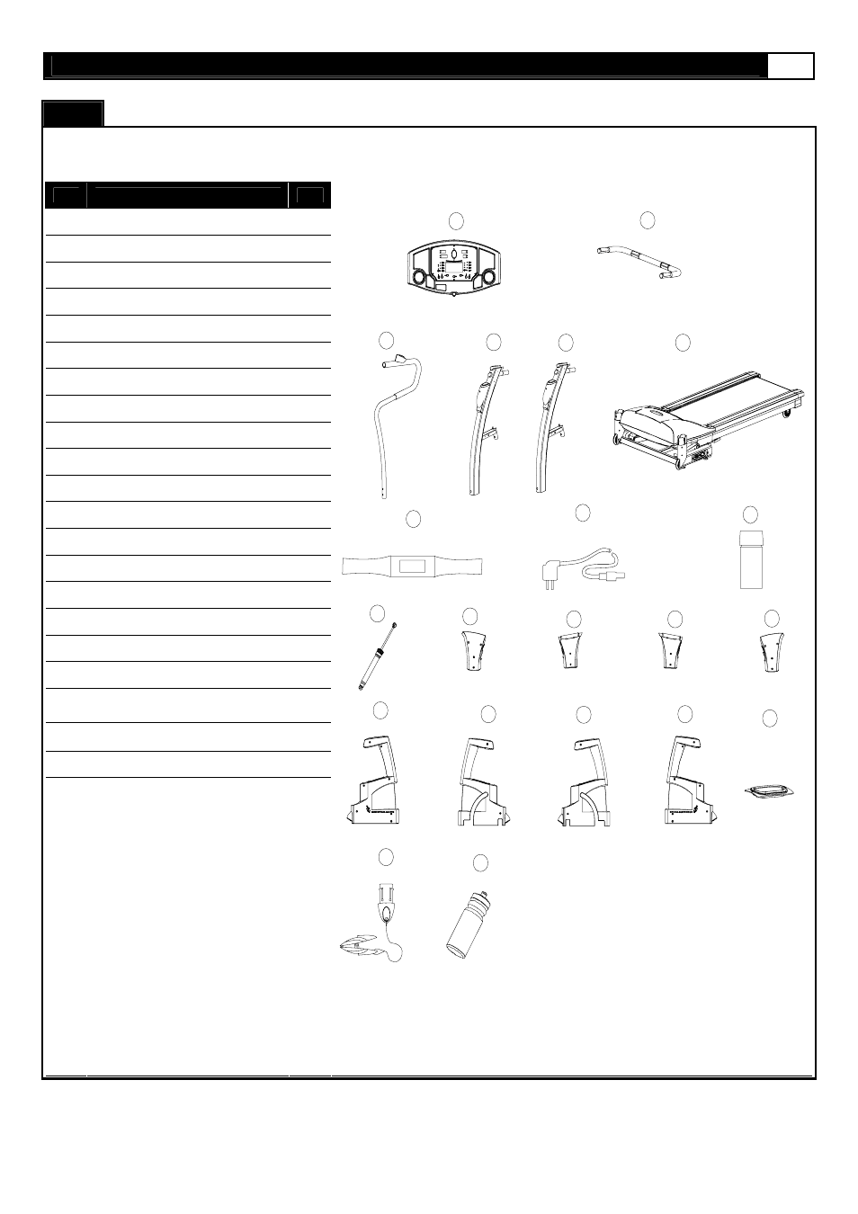 Supplied components | Smooth Fitness 9.45TV User Manual | Page 5 / 42