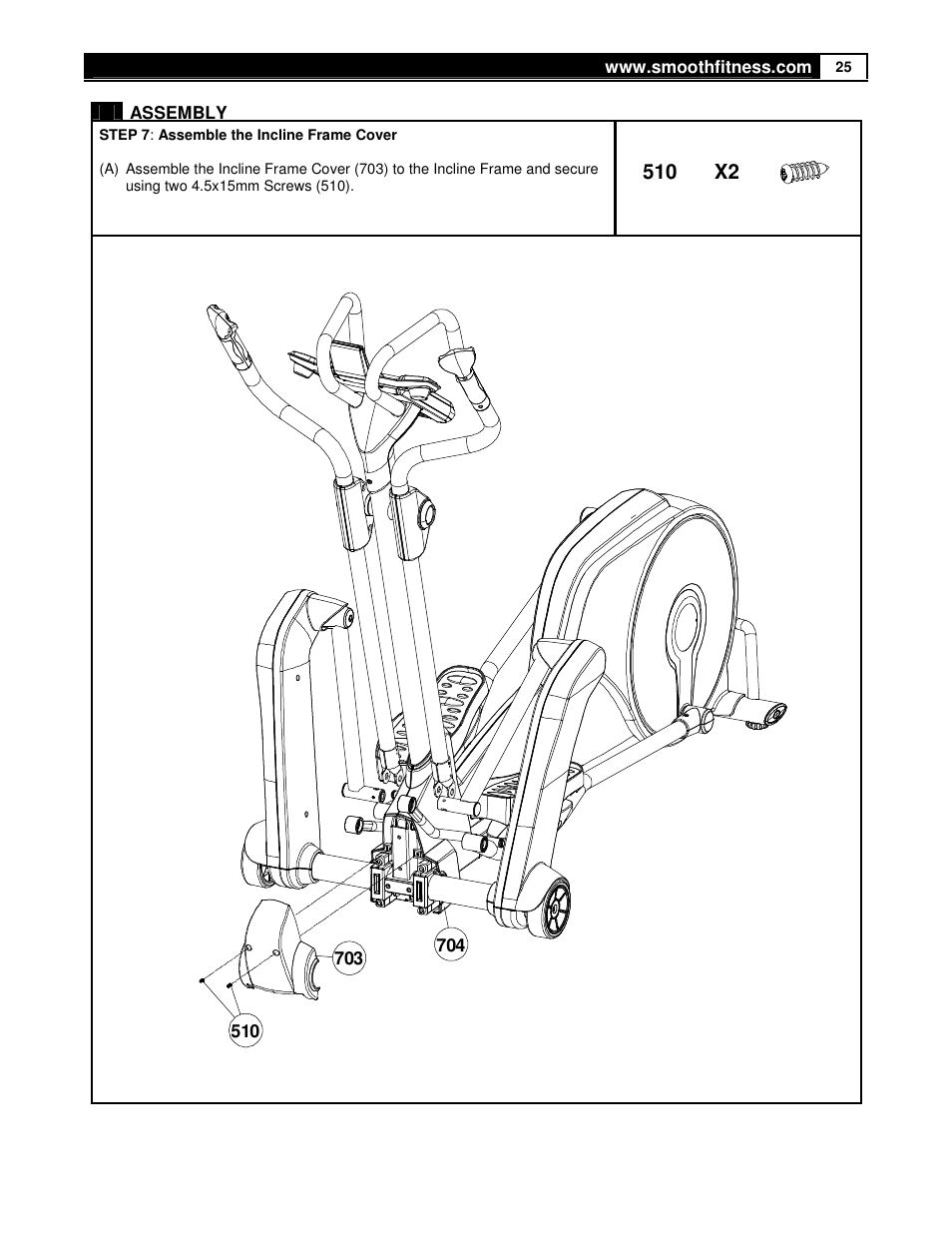 510 x2 | Smooth Fitness DMT X2 User Manual | Page 25 / 45