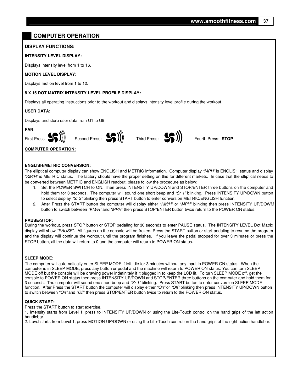 Smooth Fitness DMT X2 User Manual | Page 37 / 45