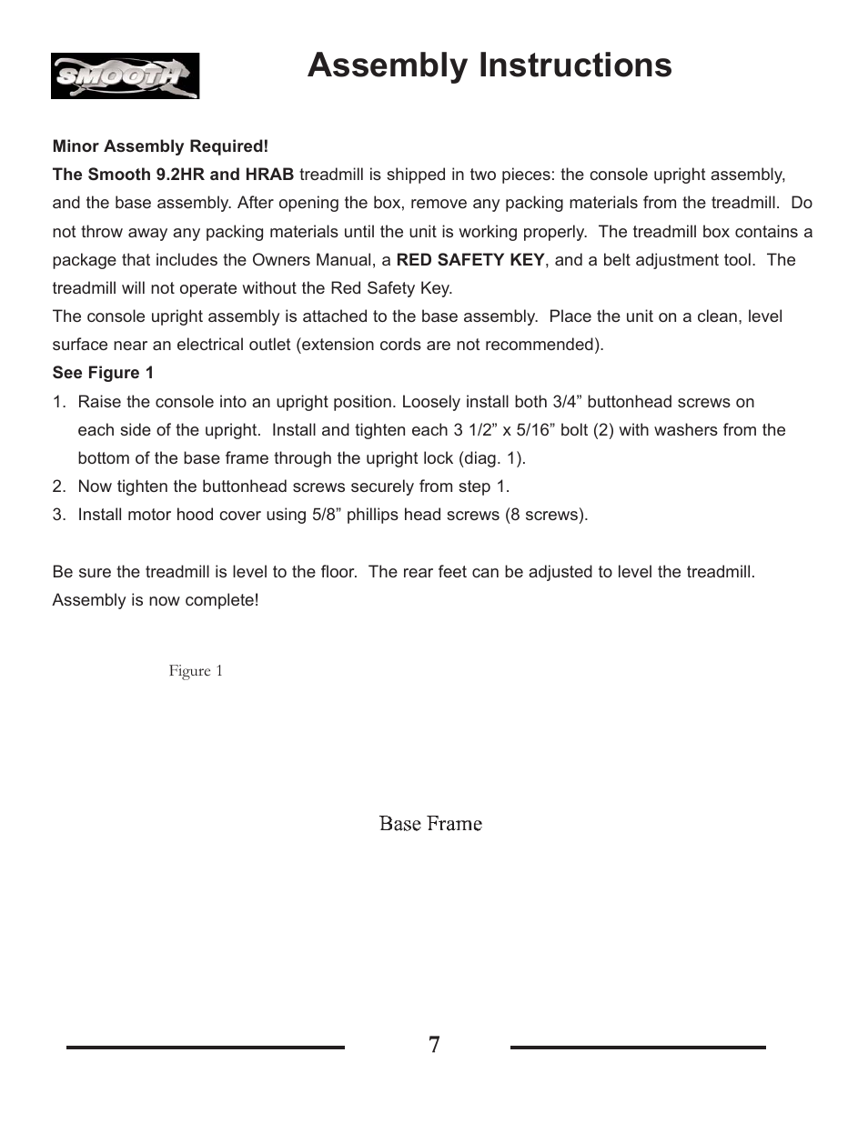 Assembly instructions | Smooth Fitness SMT9.2HRAB User Manual | Page 7 / 20
