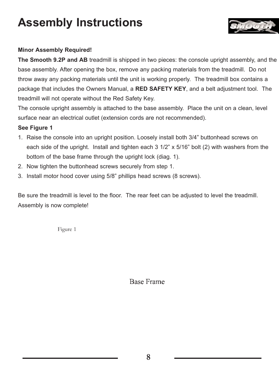 Assembly instructions | Smooth Fitness SMT9.2P User Manual | Page 8 / 19