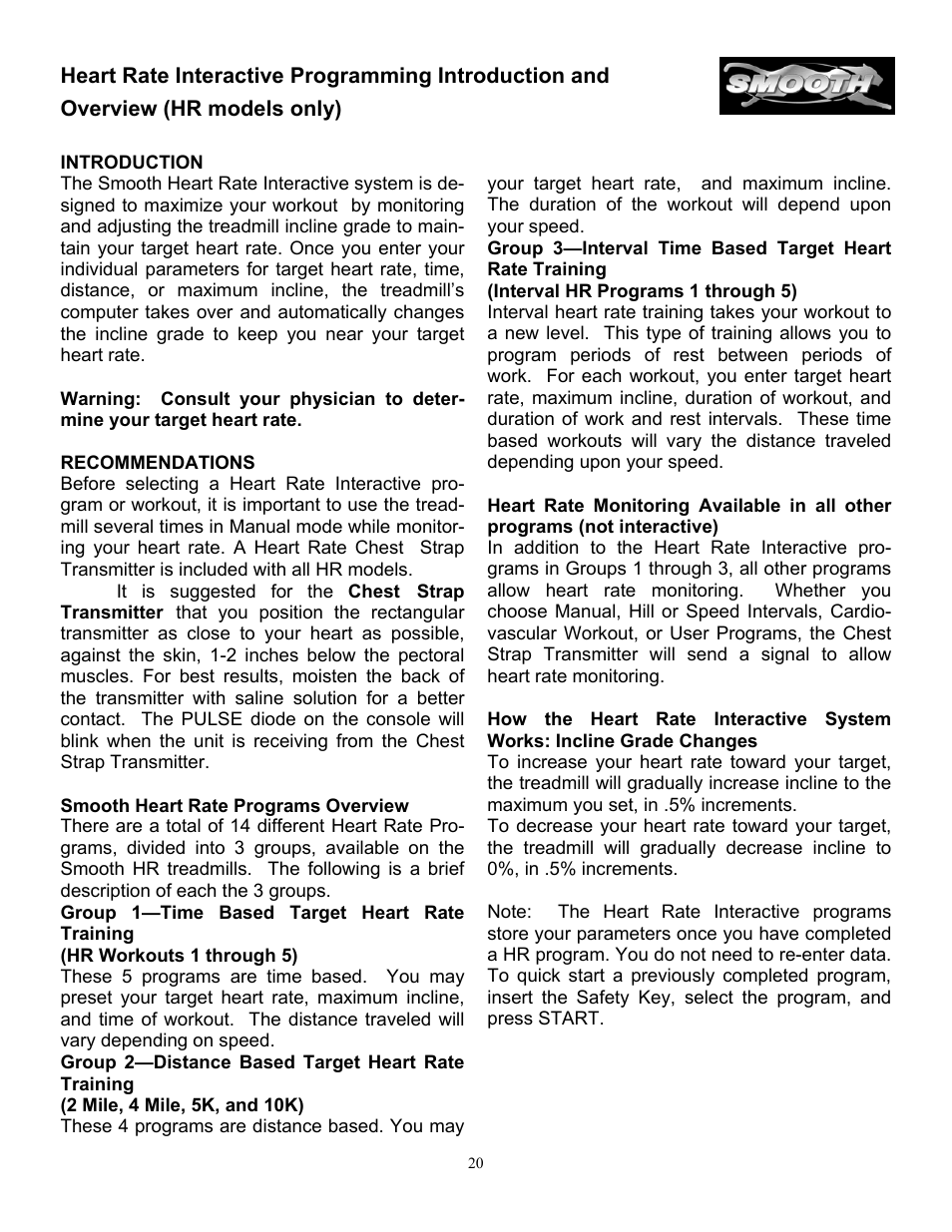 Smooth Fitness SM9.3AB User Manual | Page 20 / 31