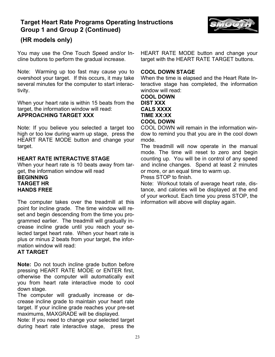 Smooth Fitness SM9.3AB User Manual | Page 23 / 31