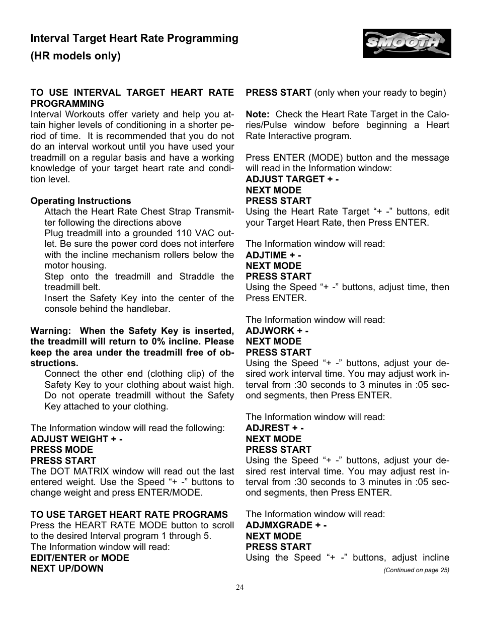 Smooth Fitness SM9.3AB User Manual | Page 24 / 31