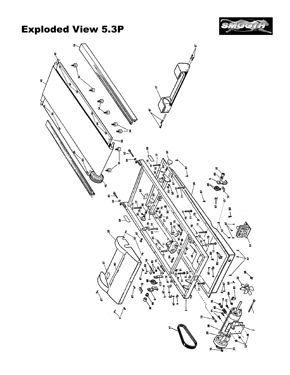 Exploded view 5.3p | Smooth Fitness 5.3P User Manual | Page 16 / 17