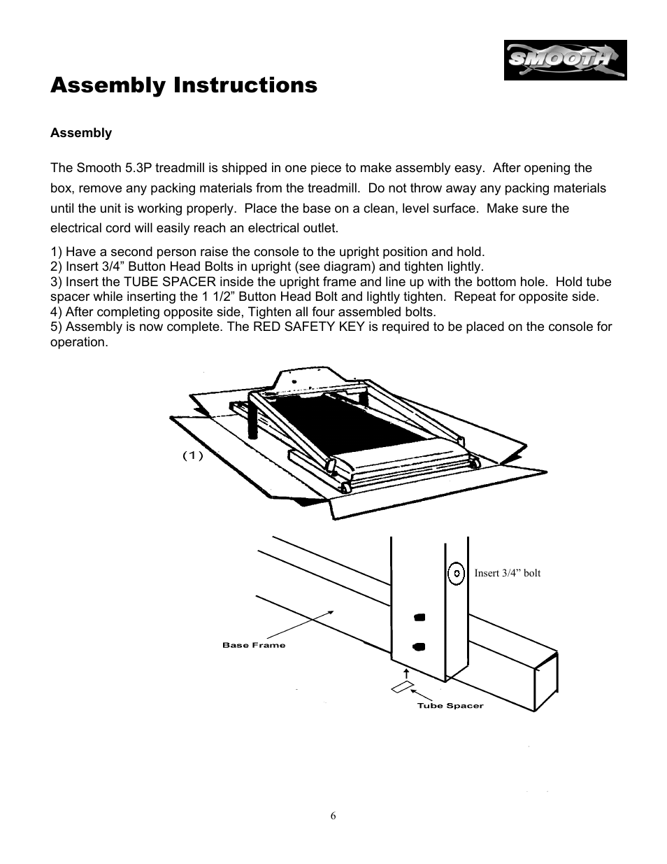 Assembly instructions | Smooth Fitness 5.3P User Manual | Page 6 / 17