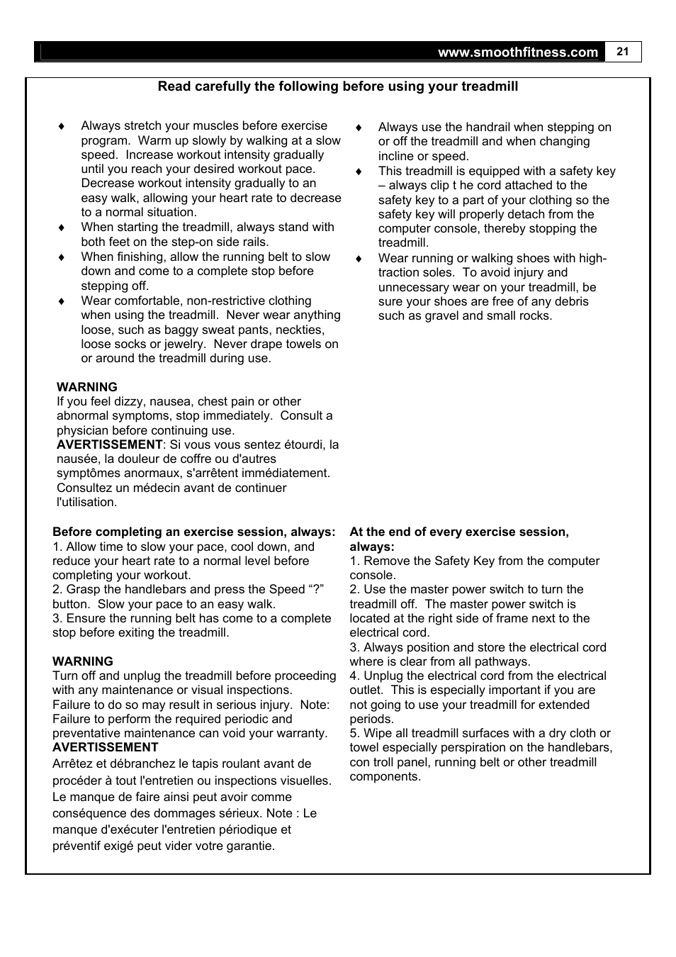 Smooth Fitness 5.65I User Manual | Page 21 / 28