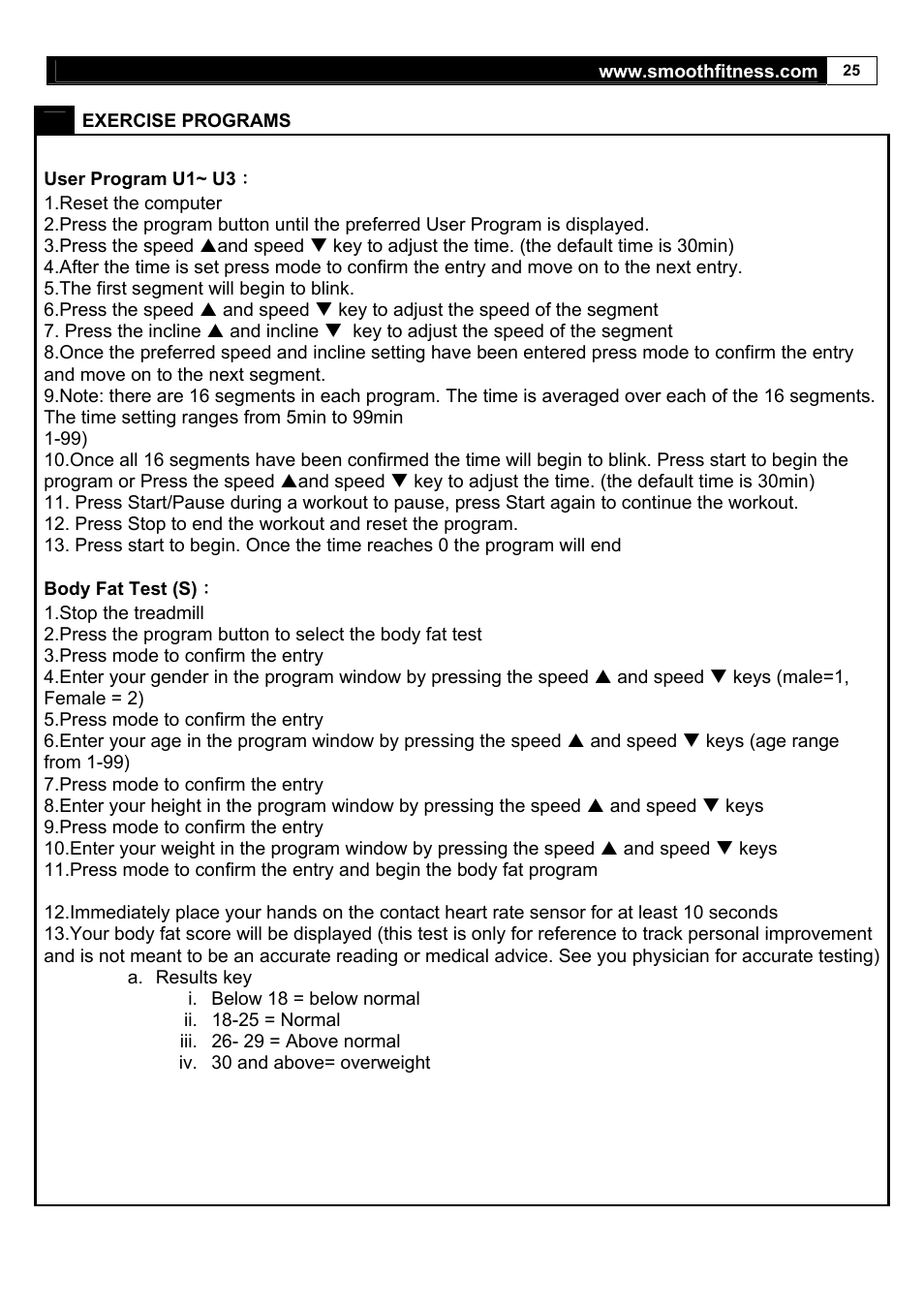 Smooth Fitness 5.65I User Manual | Page 25 / 28