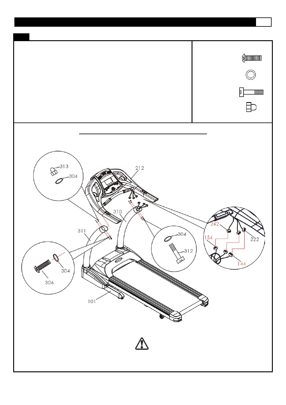Assembly, 306 x4, 304 x8 | 312 x2, 313 x2 | Smooth Fitness 835 User Manual | Page 17 / 46