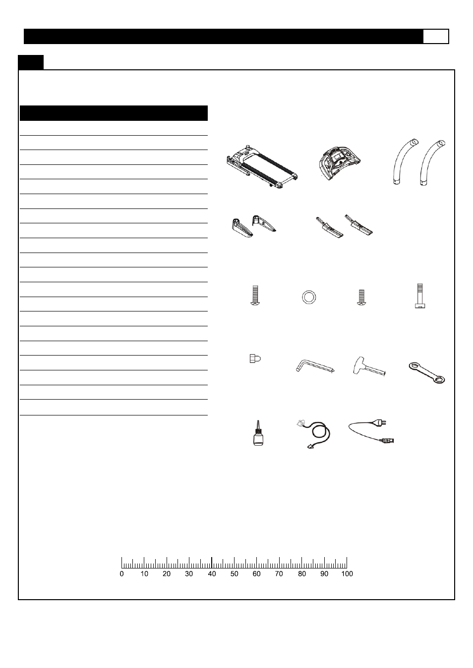 Supplied components / supplied hardware | Smooth Fitness 835 User Manual | Page 7 / 46