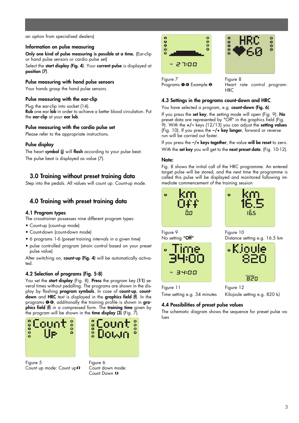 0 training without preset training data, 0 training with preset training data | Smooth Fitness SMOOTH CE 07858-699 User Manual | Page 3 / 12