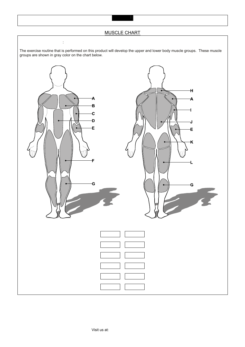 Muscle chart, Shoulder muscles, Pectoral muscles | Smooth Fitness CE 2.1 User Manual | Page 35 / 38