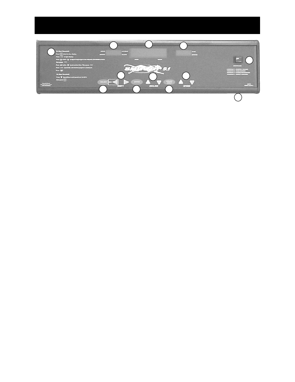 Control / display panel | Smooth Fitness 9.1 SERIES User Manual | Page 8 / 23
