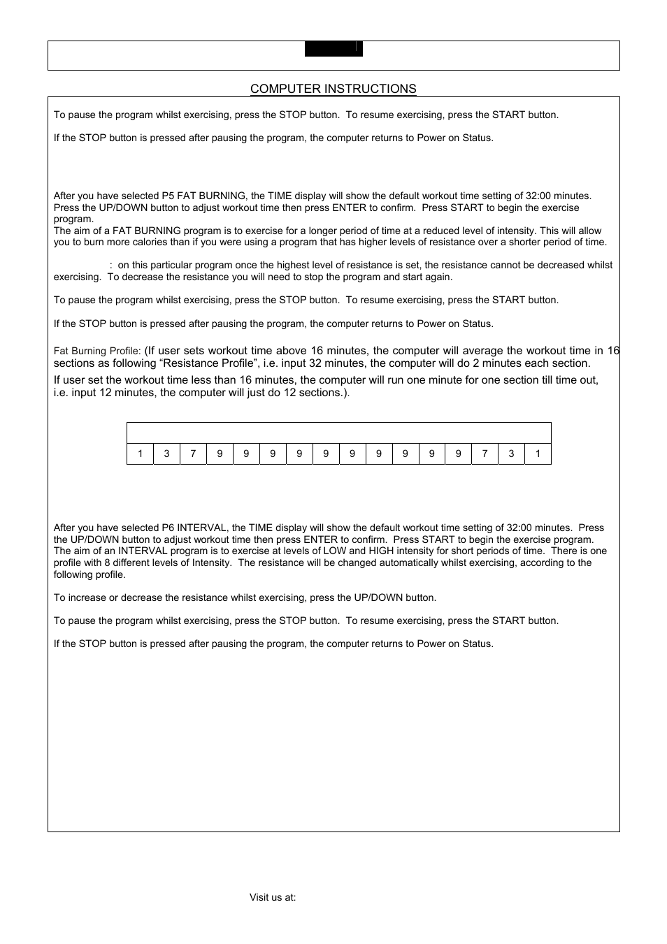 Computer instructions | Smooth Fitness CE 3.2 User Manual | Page 28 / 38