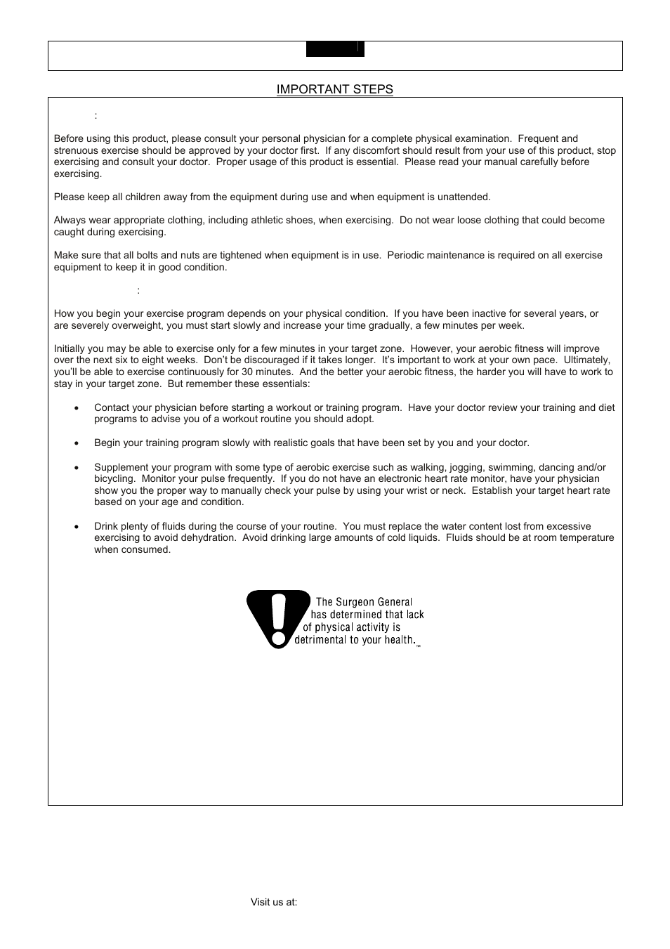 Important steps | Smooth Fitness CE 3.2 User Manual | Page 33 / 38