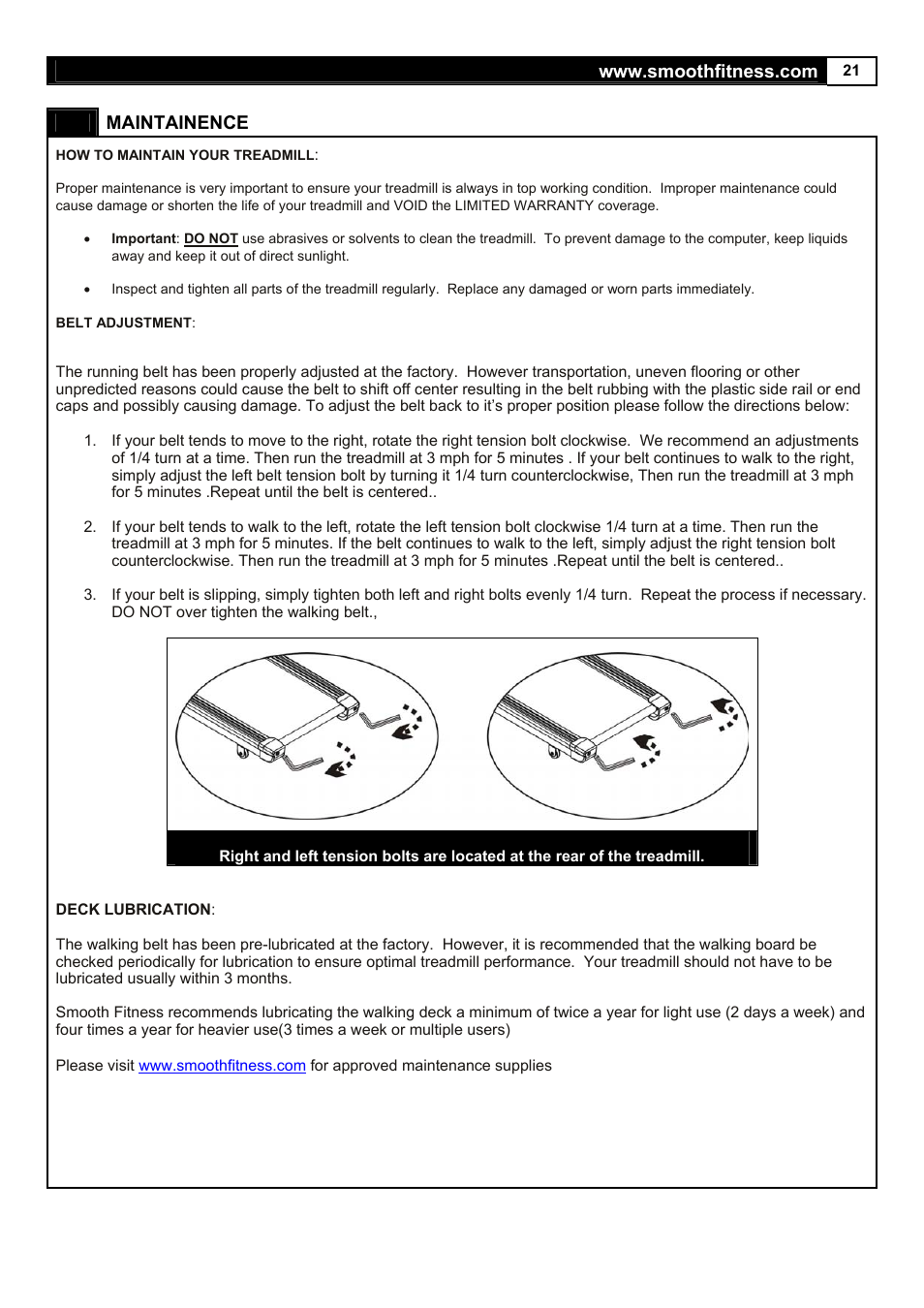 Smooth Fitness 5.65S User Manual | Page 21 / 41