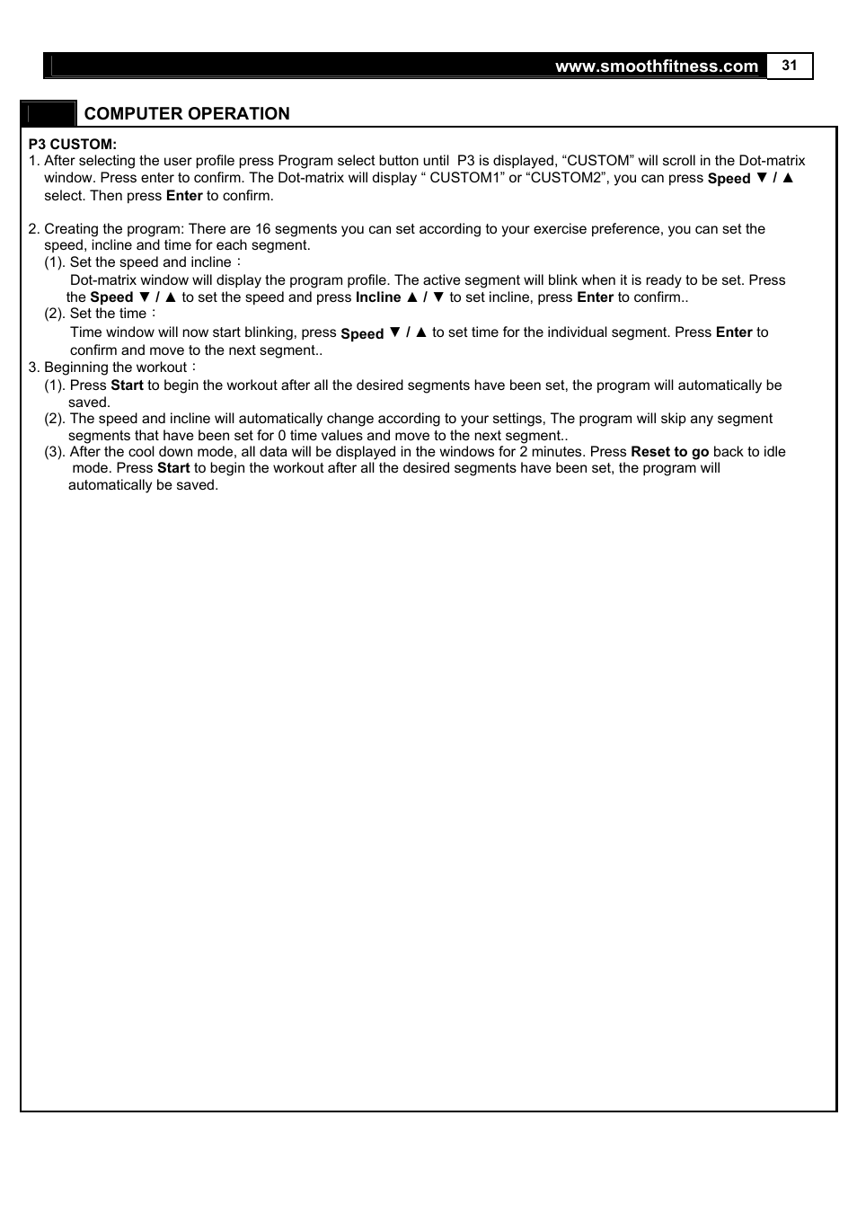Smooth Fitness 5.65S User Manual | Page 31 / 41