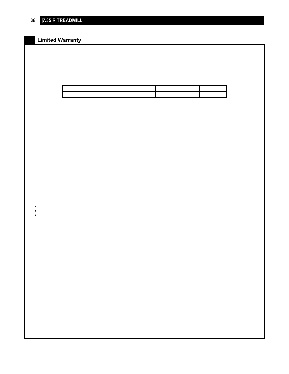 Limited warranty | Smooth Fitness 7.35 R User Manual | Page 38 / 39