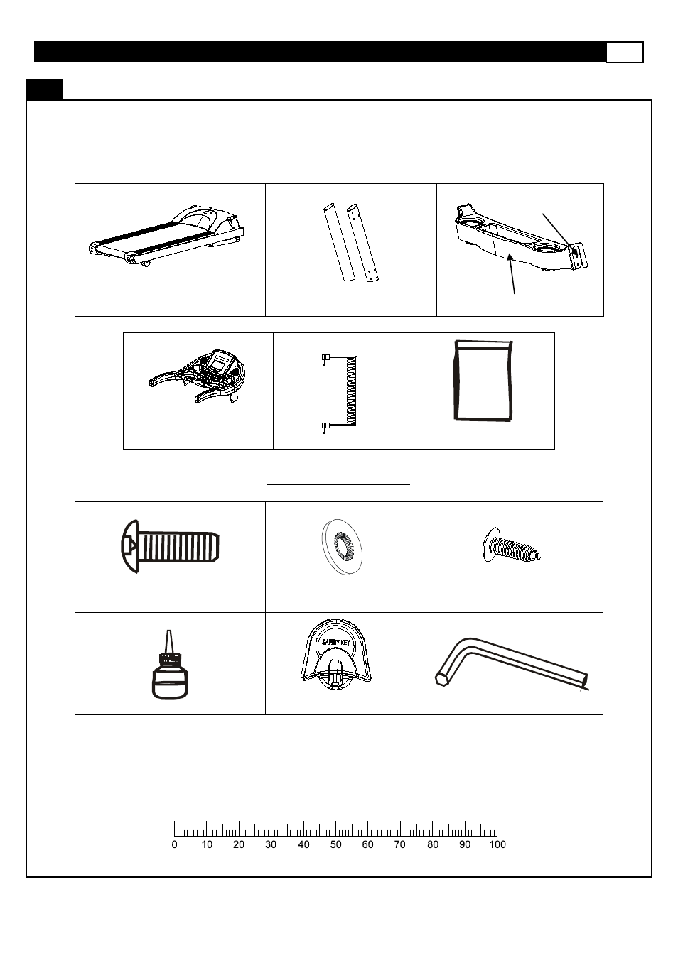 Supplied components / supplied hardware, Hardware kit | Smooth Fitness 9.65LC User Manual | Page 7 / 37