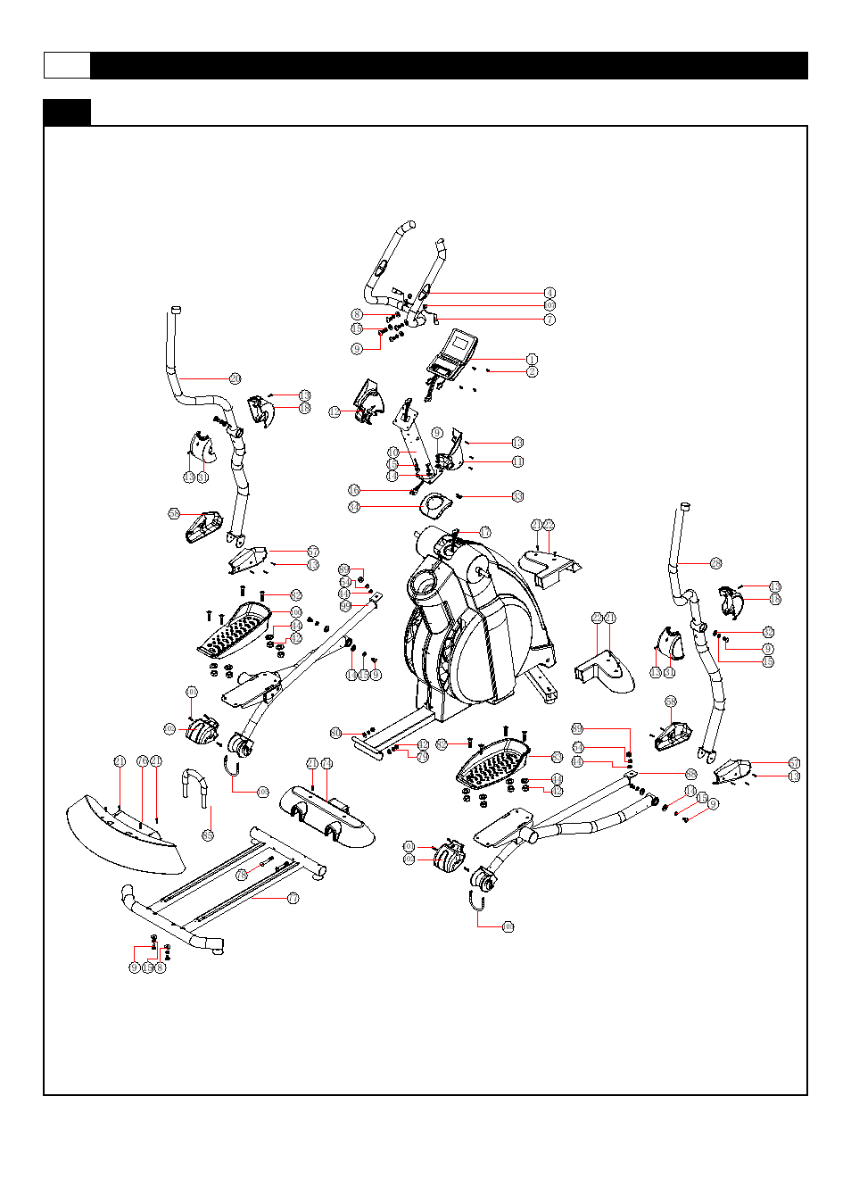 Parts diagram, 6smooth ce3.0 elliptical trainer | Smooth Fitness CE-3.0 User Manual | Page 6 / 34