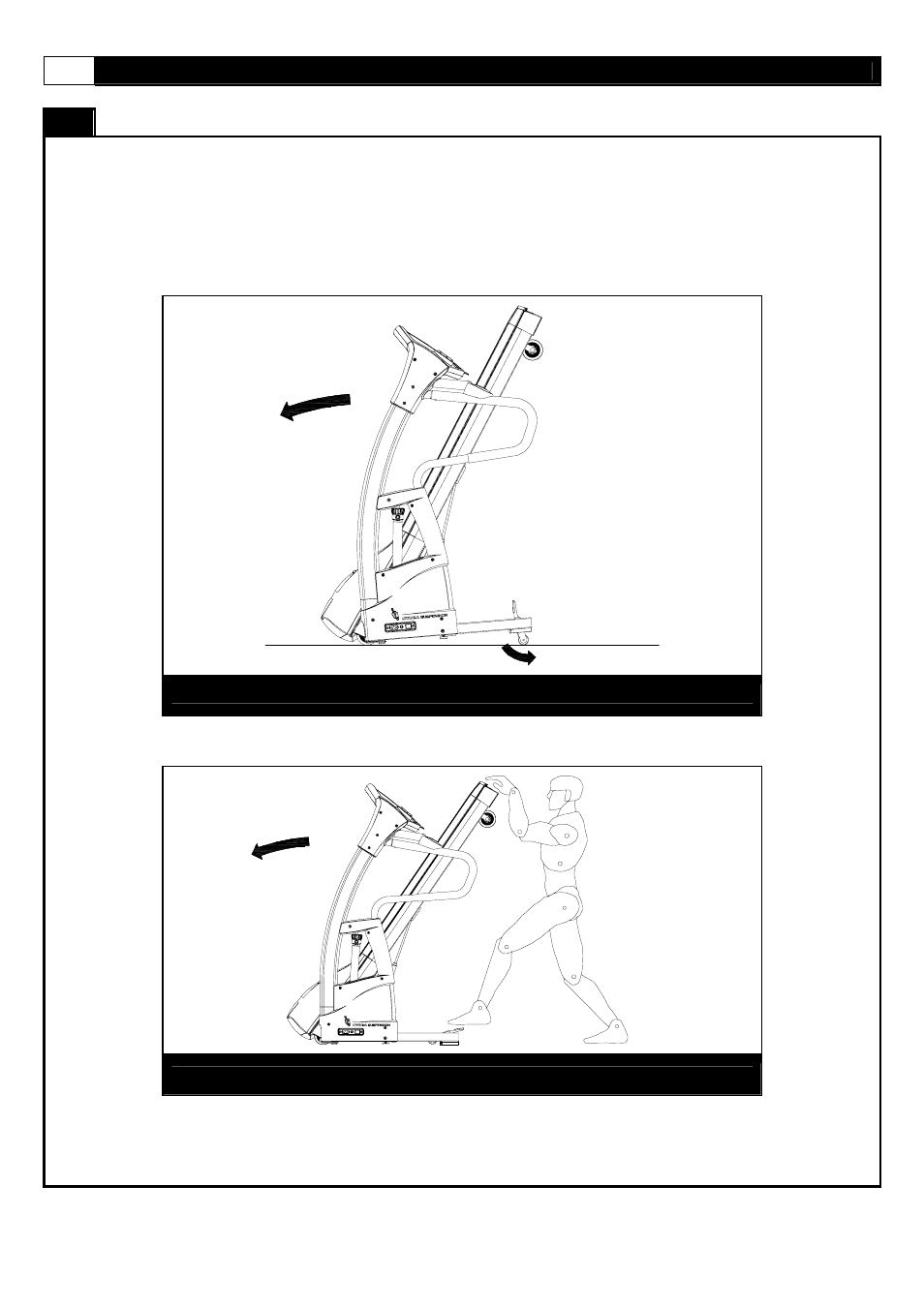 Transport instructions, Roll to a desired location | Smooth Fitness Motorized 8.25E User Manual | Page 30 / 47