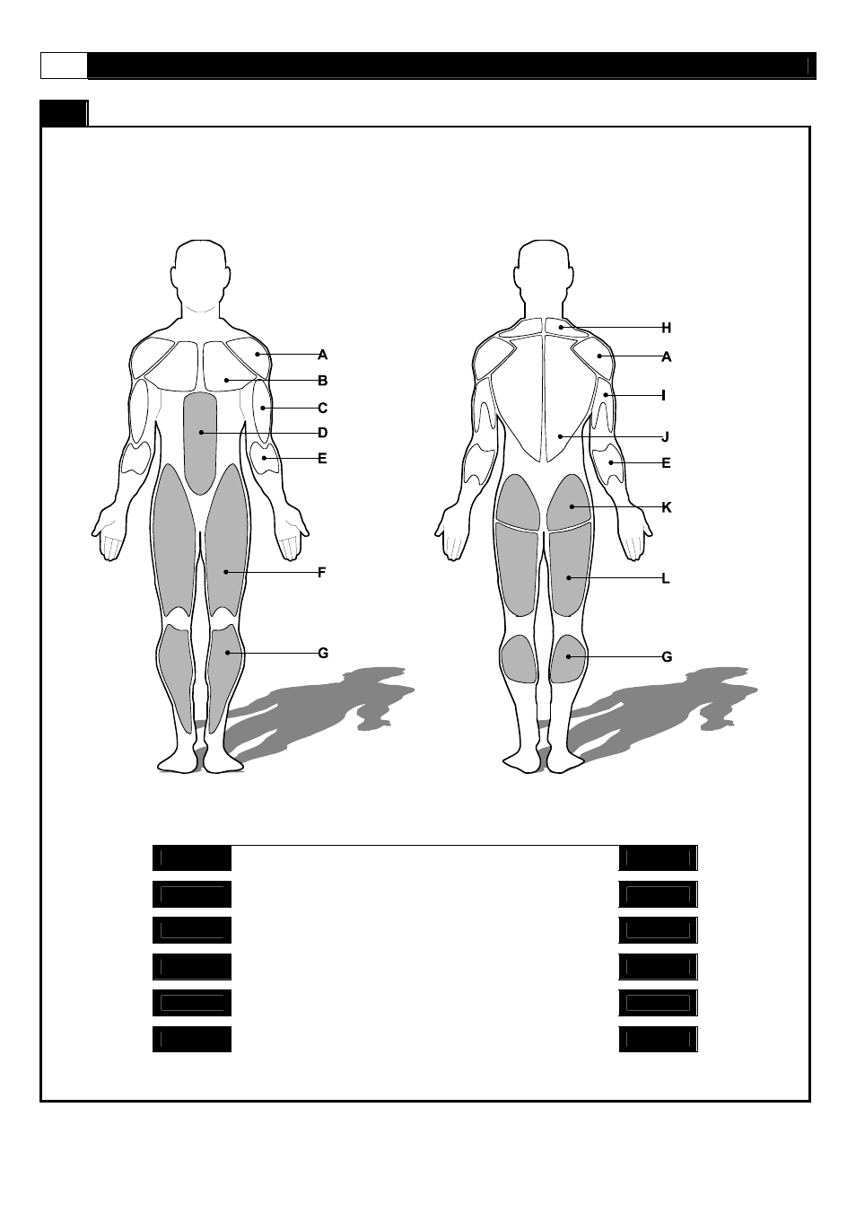 Muscle chart, Muscle groups | Smooth Fitness Motorized 8.25E User Manual | Page 44 / 47