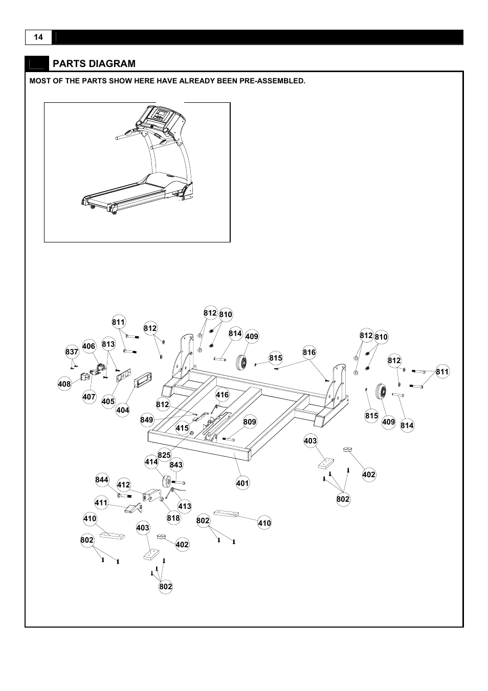 Parts diagram | Smooth Fitness 5.25E User Manual | Page 14 / 45