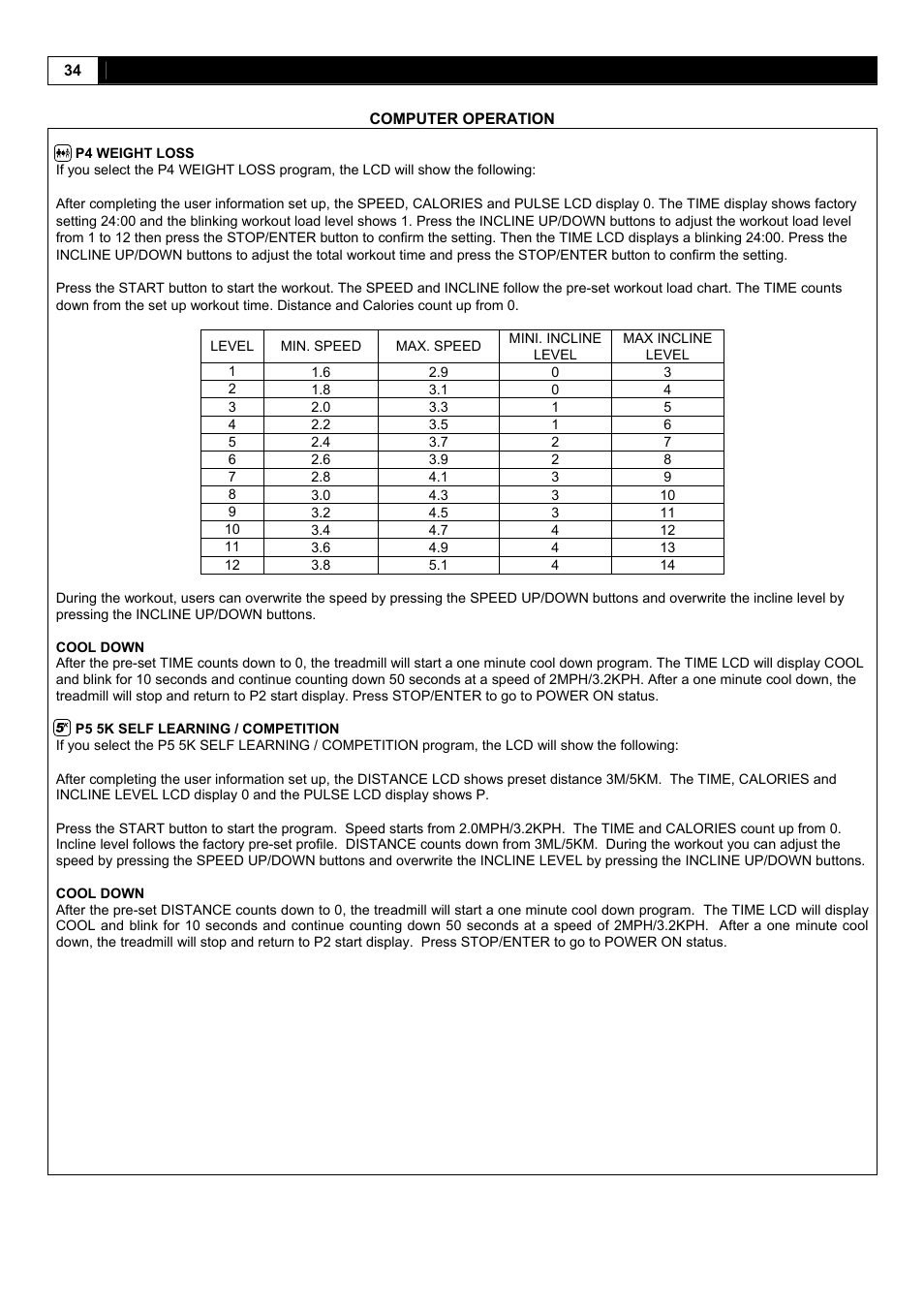 Smooth Fitness 5.25E User Manual | Page 34 / 45
