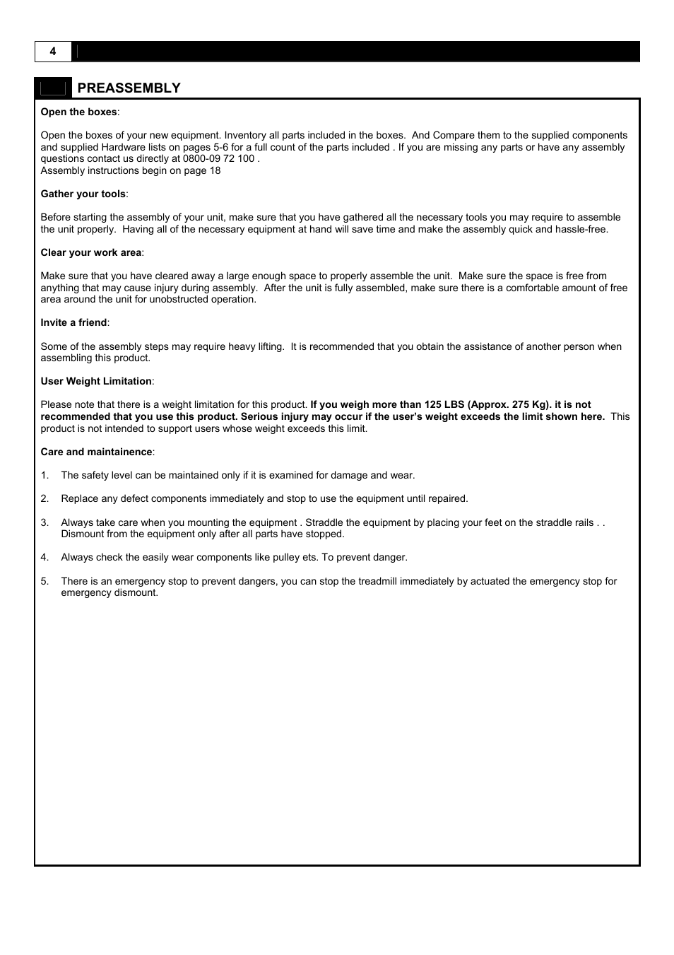 Smooth Fitness 5.25E User Manual | Page 4 / 45