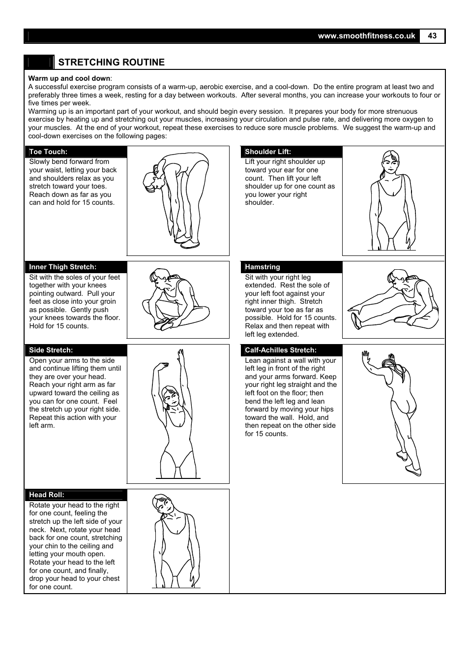 Smooth Fitness 5.25E User Manual | Page 43 / 45