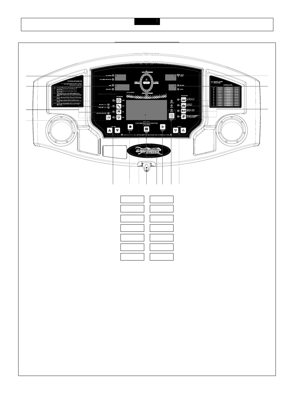 Computer operation, Calories/calories per hour, Time/distance | Message center, Stop, Mode, Heart rate | Smooth Fitness 945 Series User Manual | Page 2 / 8