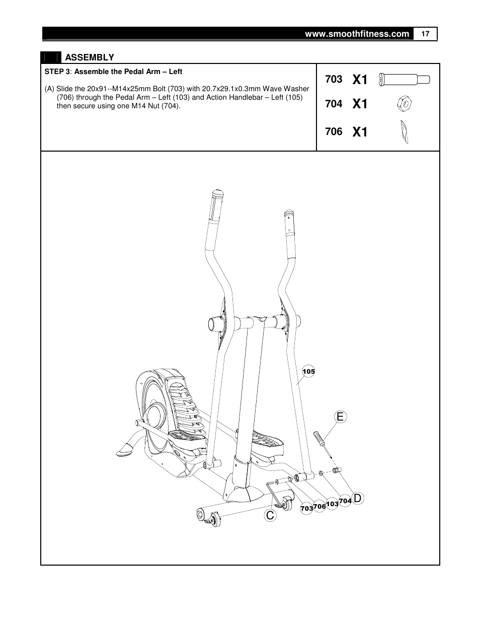 Ec d | Smooth Fitness USER WEIGHT LIMITATION CE7.4 User Manual | Page 17 / 37