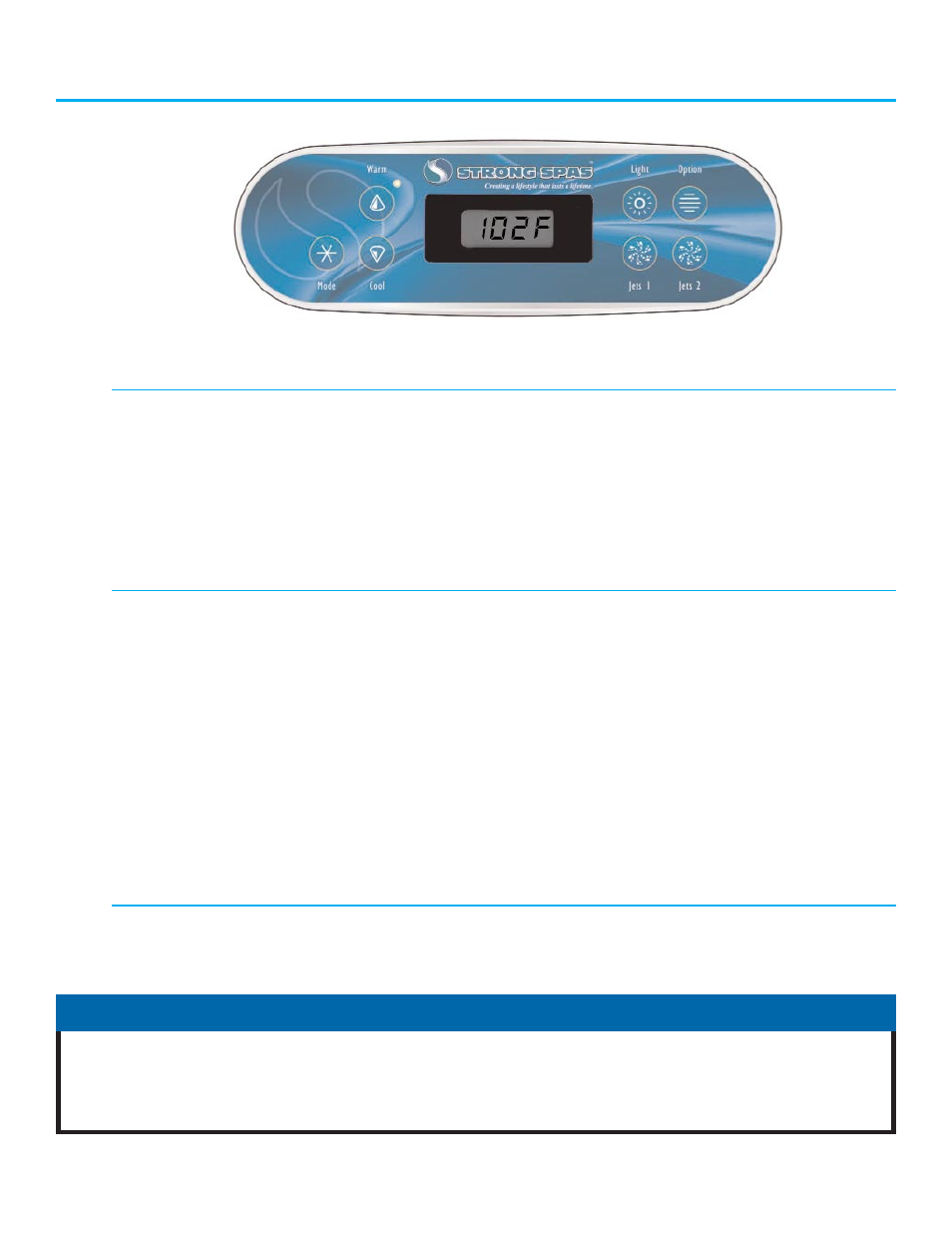 Control panel identification, 5before start up! important union adjustments | Strong Pools and Spas Monaco User Manual | Page 7 / 16