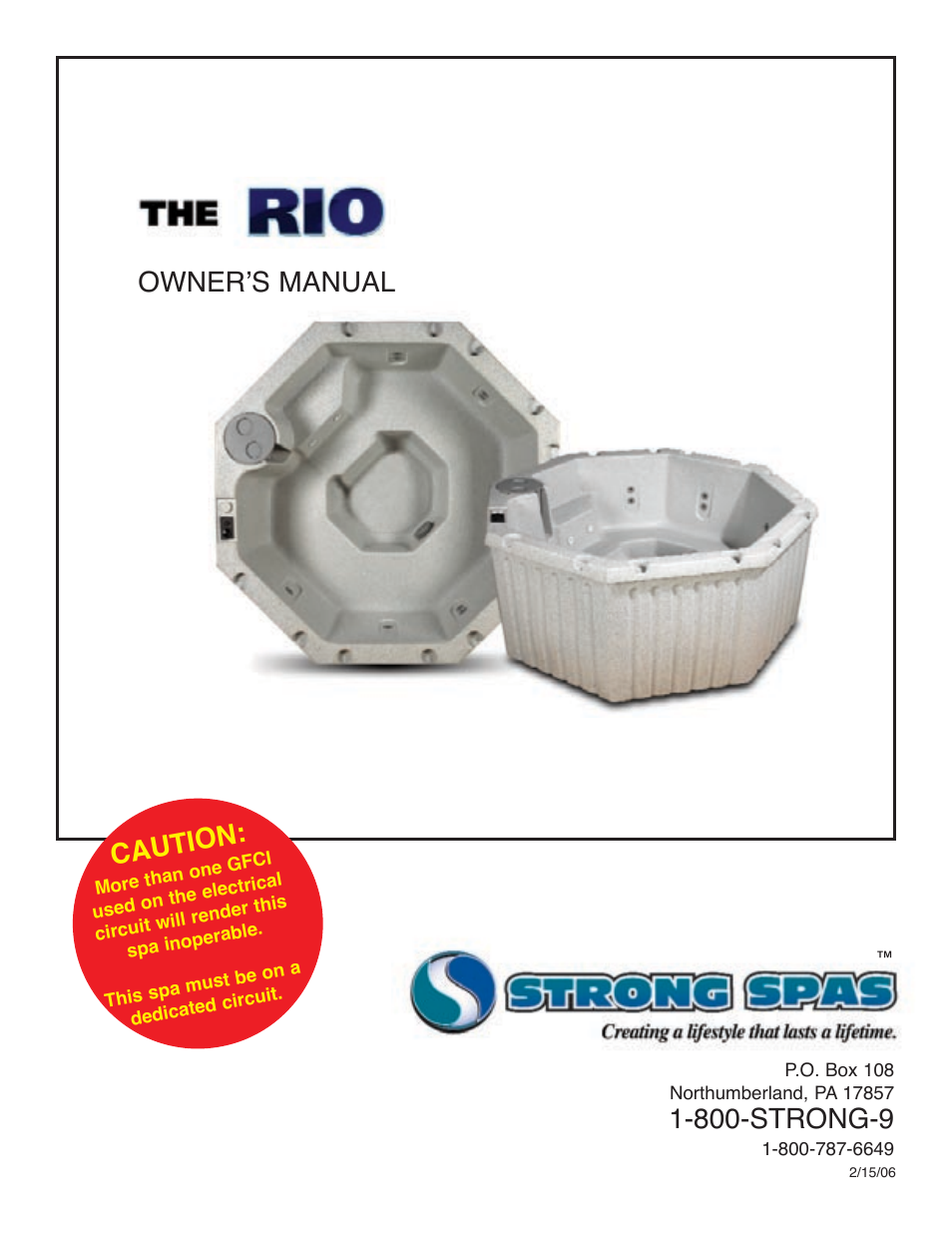 Strong Pools and Spas Rio Spa User Manual | 16 pages