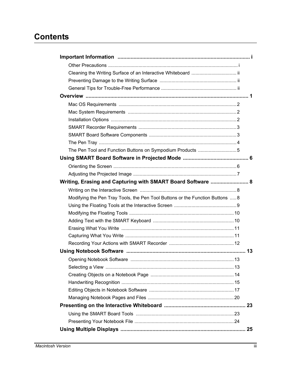 SimplySmart Smart Board Software For Mac OS X 99-00557-01 User Manual | Page 5 / 46
