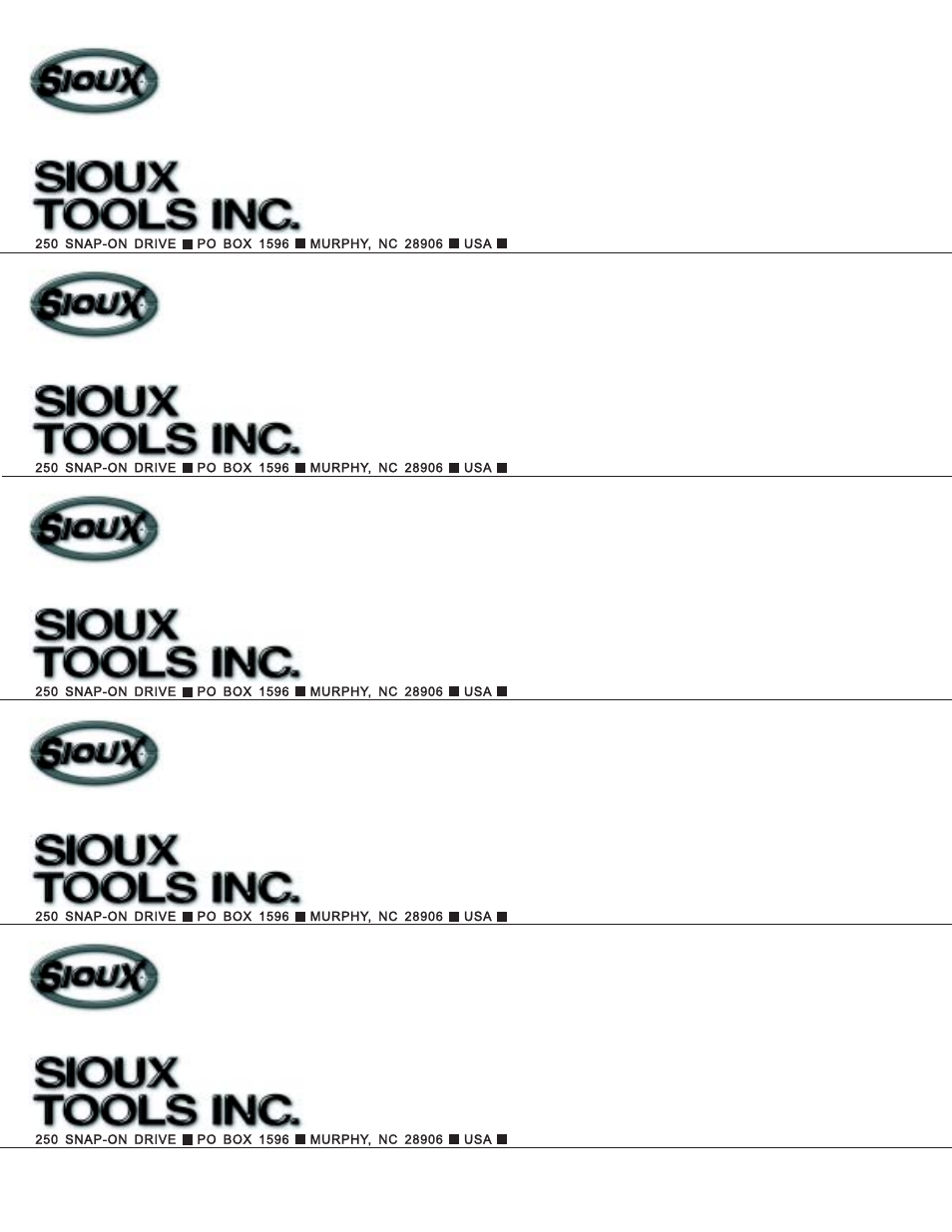 Sioux Tools 9693 User Manual | 1 page