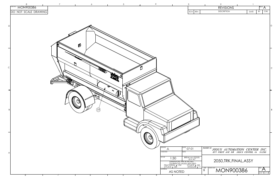 2050,trk,final,assy, Revisions, Sioux automation center inc | Sioux Tools 2050 User Manual | Page 21 / 53