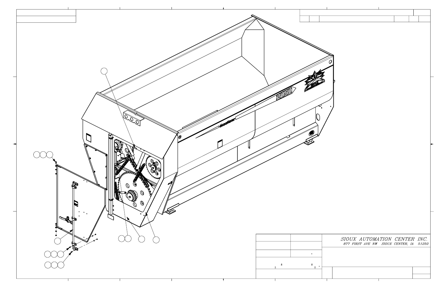 2050,trk,base,assy, Revisions, Sioux automation center inc | Sioux Tools 2050 User Manual | Page 25 / 53