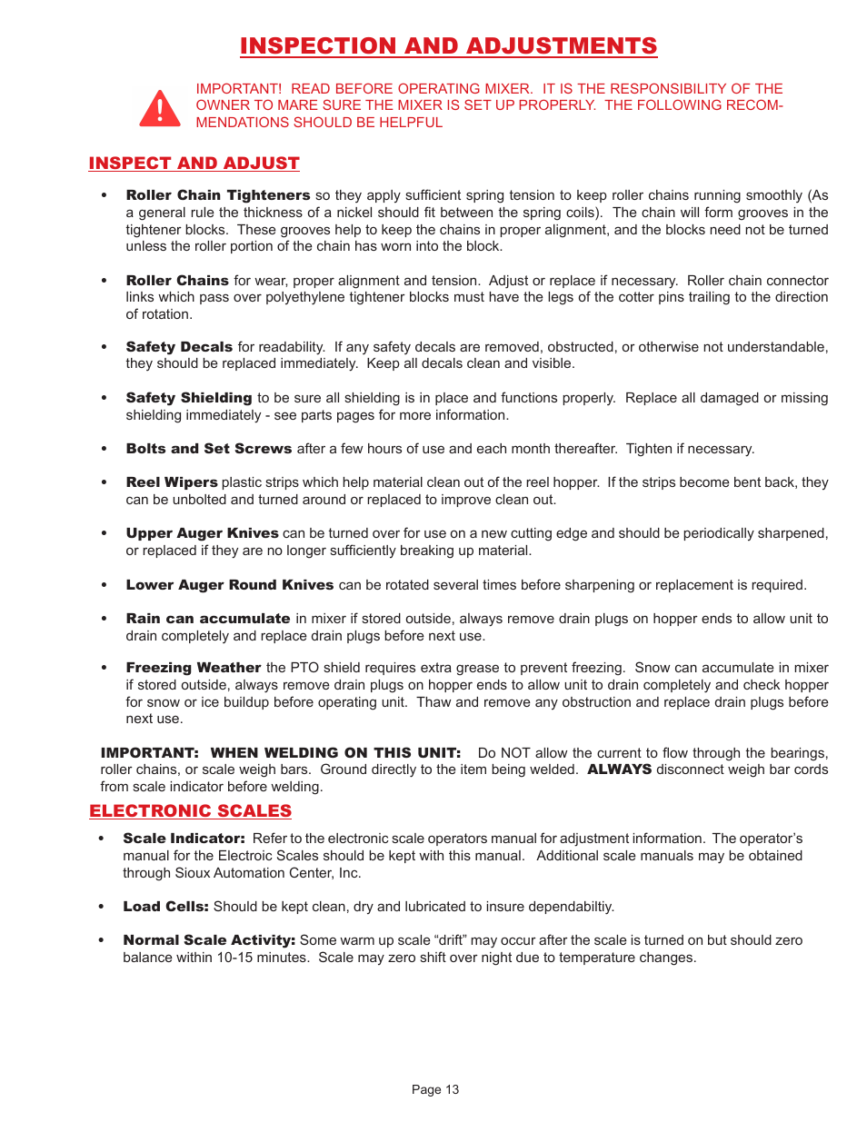 Inspection and adjustments | Sioux Tools TURBO-MAX 6056 User Manual | Page 13 / 28