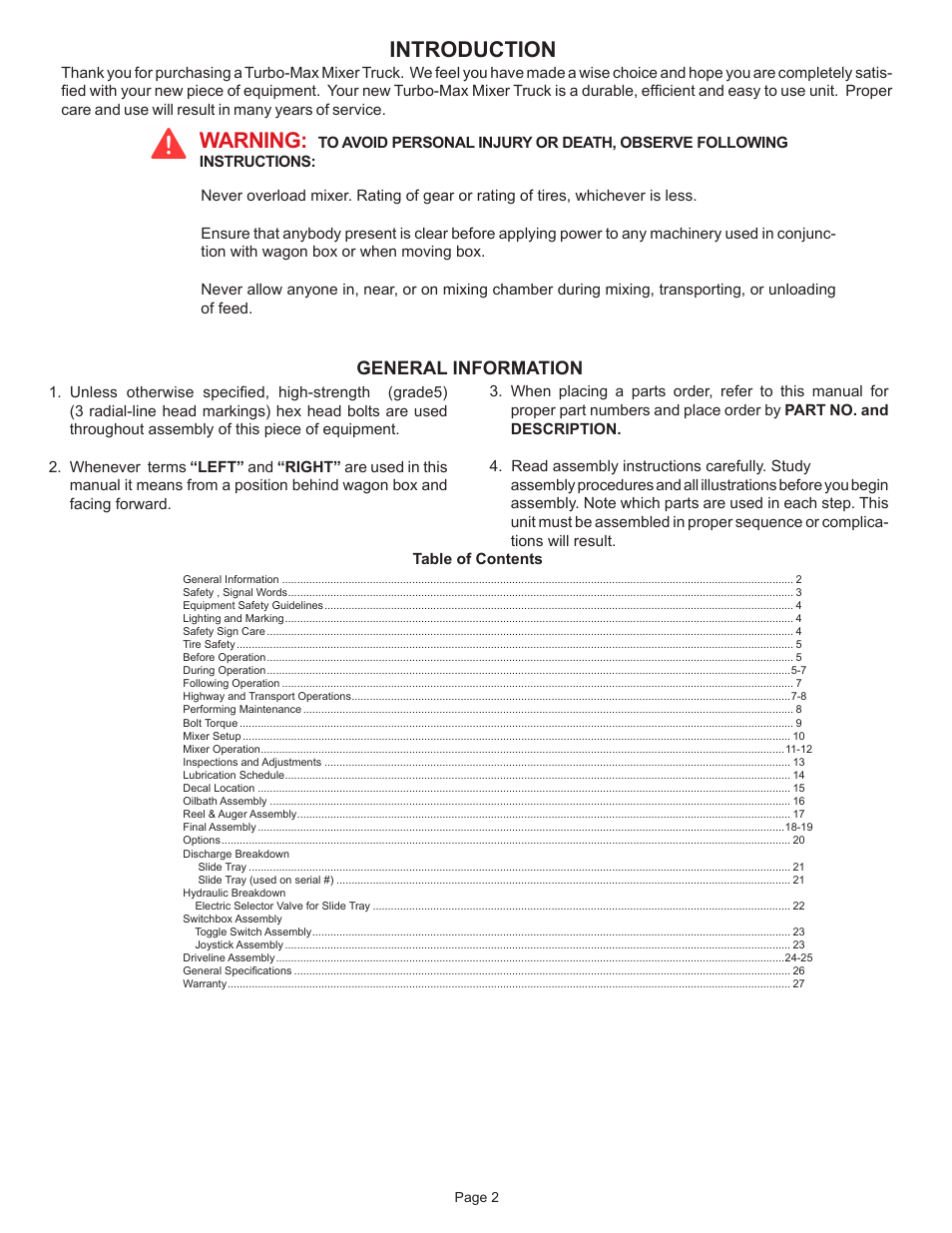 Warning, Introduction, General information | Sioux Tools TURBO-MAX 6056 User Manual | Page 2 / 28