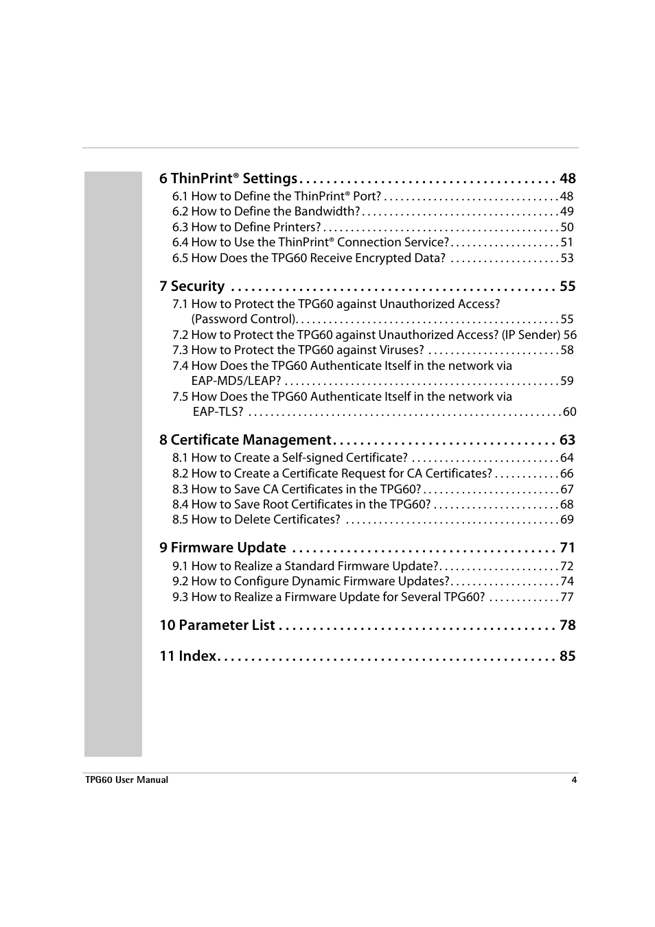 SEH Computertechnik TPG60 User Manual | Page 4 / 87
