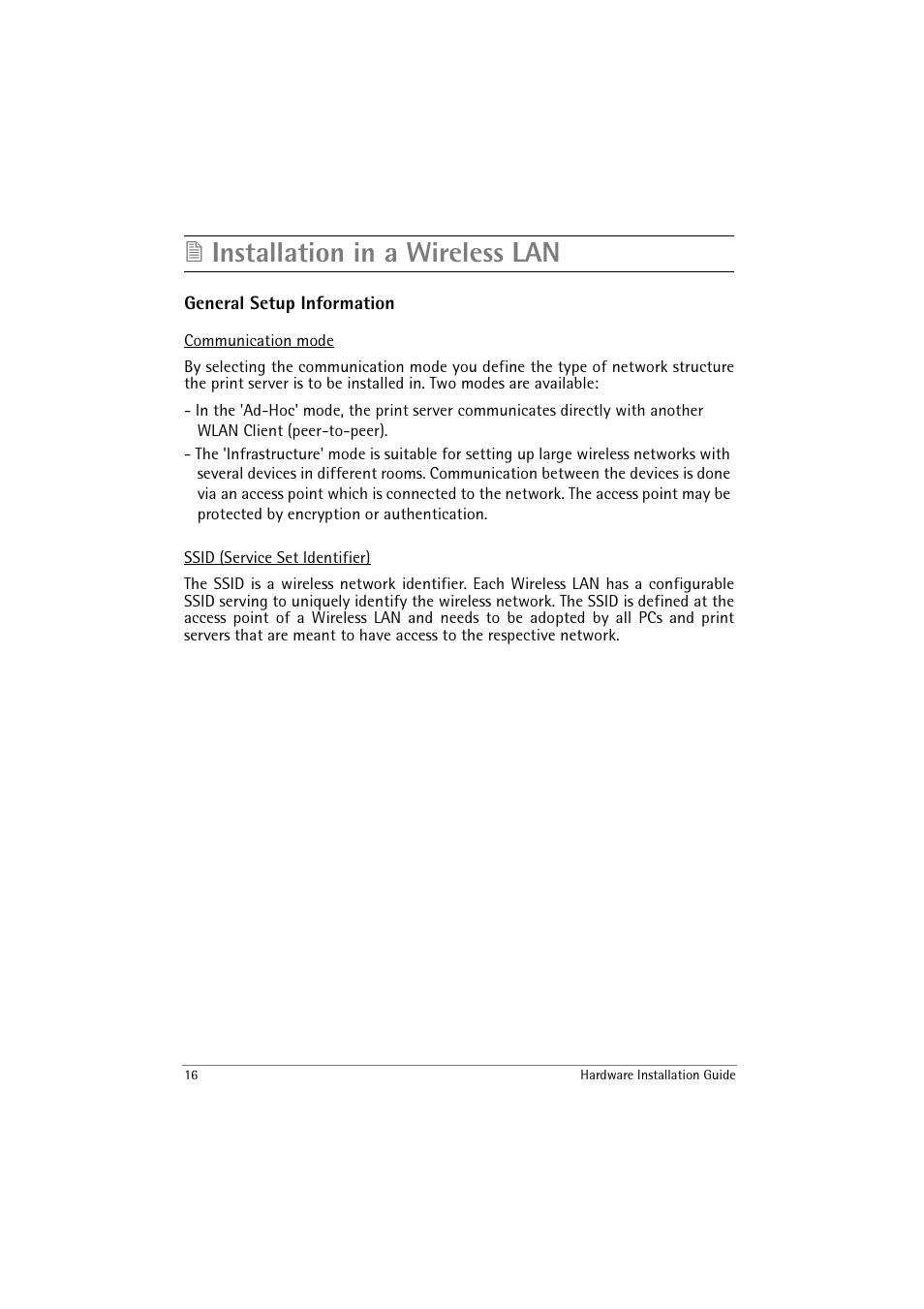 Installation in a wireless lan | SEH Computertechnik SEH InterCon PS54a-G User Manual | Page 16 / 24