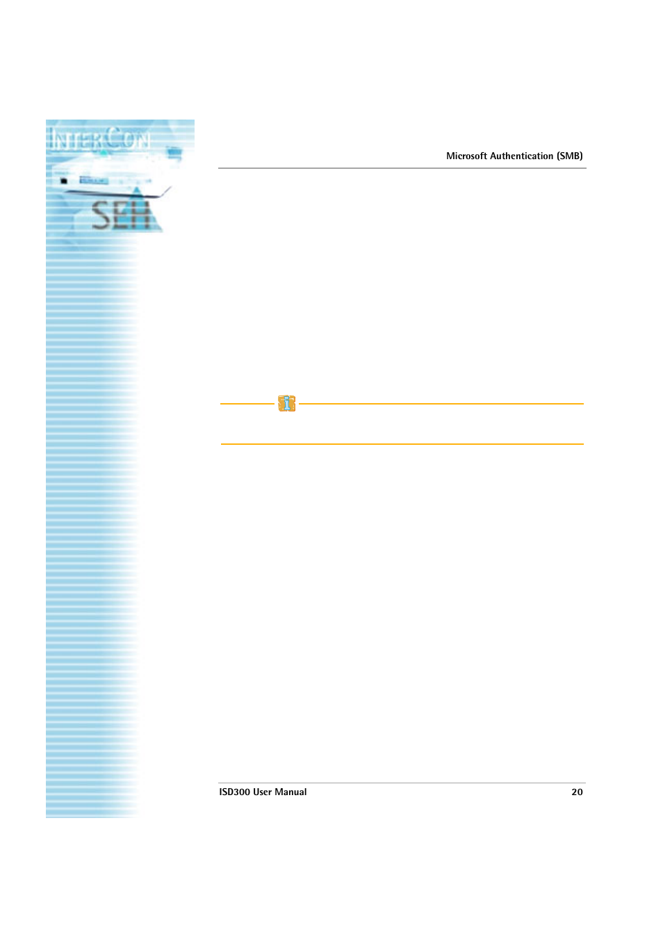 Microsoft authentication (smb), Isd300 user manual | SEH Computertechnik ISD300 User Manual | Page 20 / 66