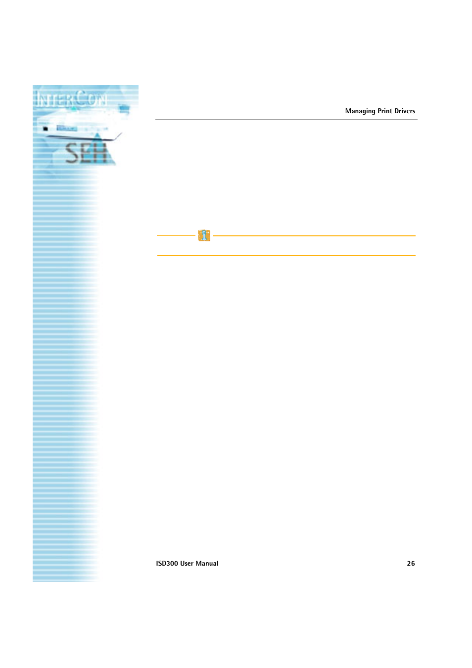 Managing print drivers, How to prepare the isd300 for’point and print, Isd300 user manual | SEH Computertechnik ISD300 User Manual | Page 26 / 66