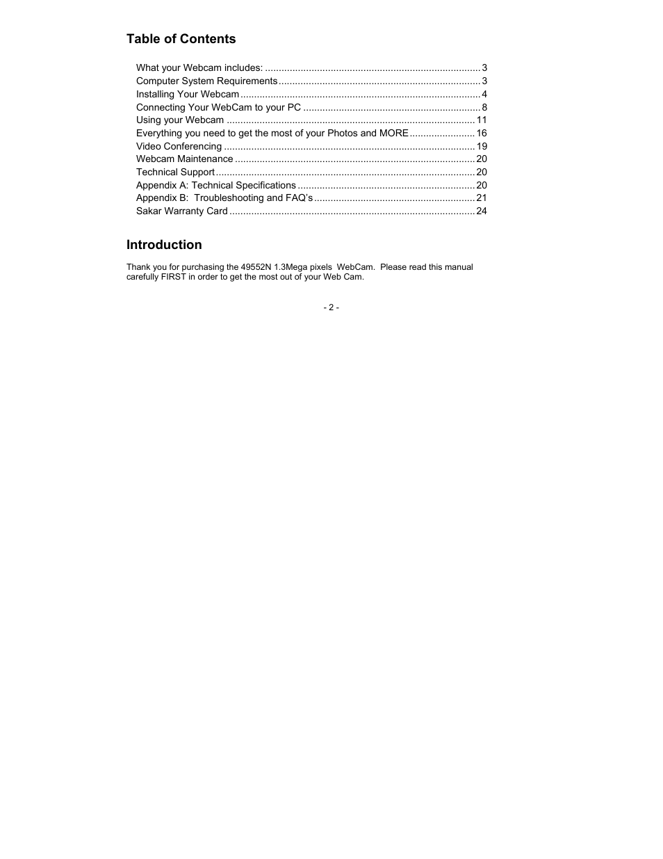Sakar 49552N User Manual | Page 2 / 25