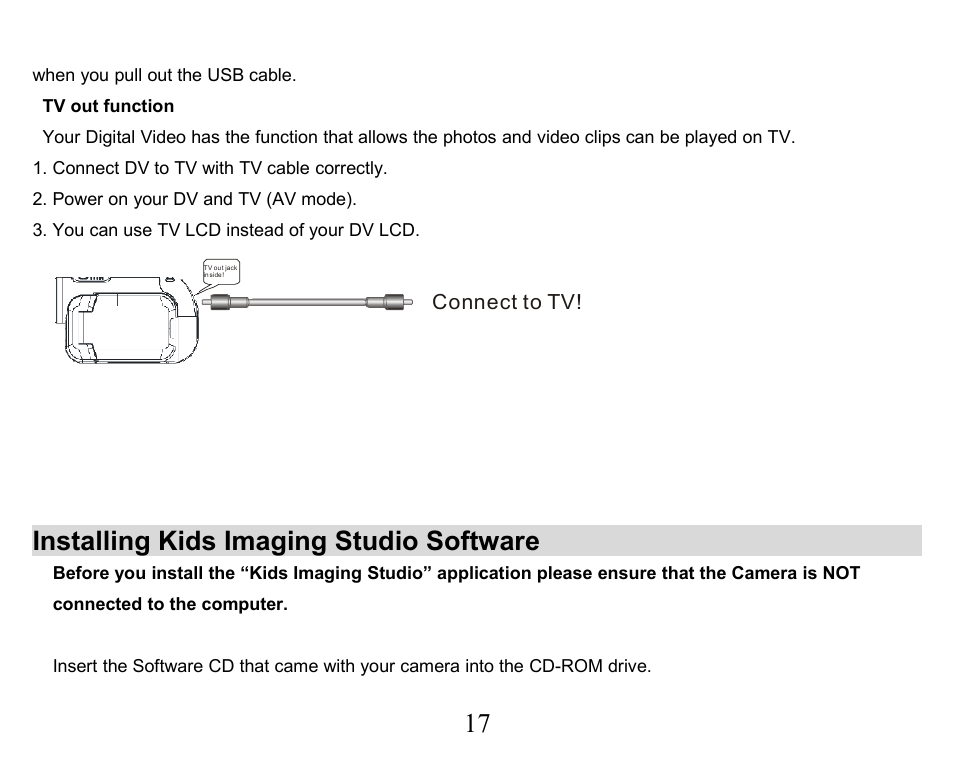 Installing kids imaging studio software | Sakar 32490 User Manual | Page 17 / 42