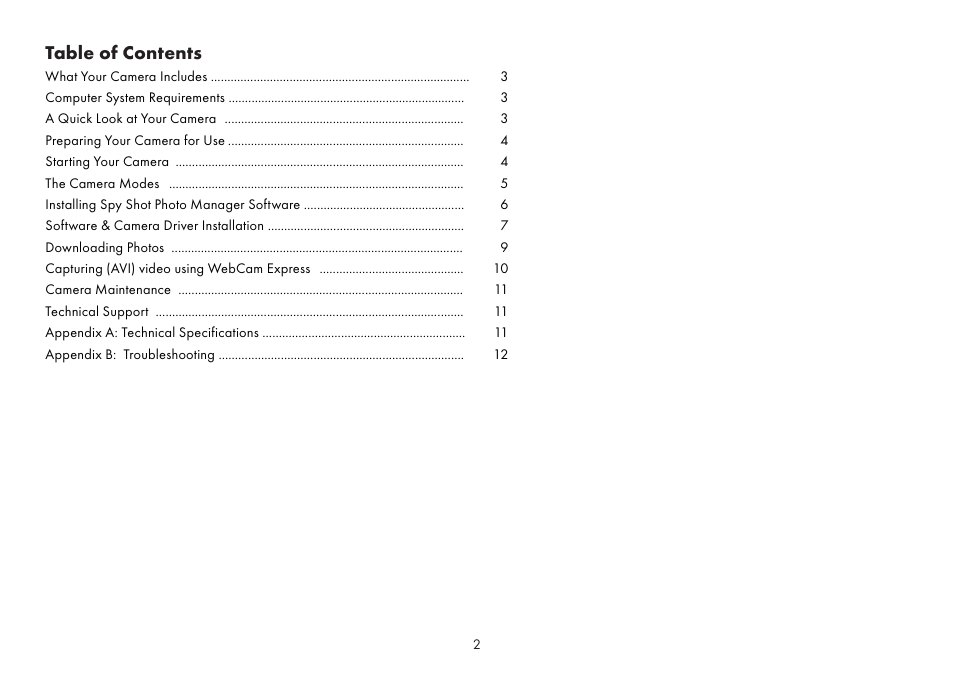 Sakar Spy shot digital camera User Manual | Page 2 / 13