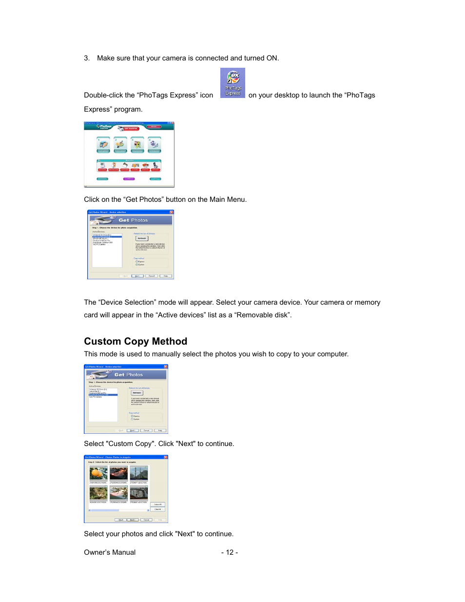 Custom copy method | Sakar 81379 User Manual | Page 12 / 16
